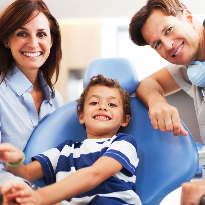 kid in dental chair